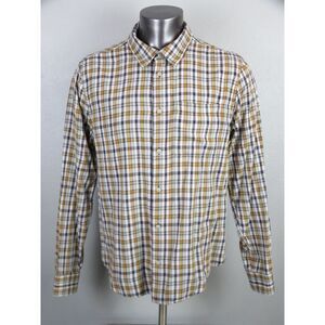 Mens MADEWELL‎ Perfect Fit Flannel Long Sleeve Button Front Shirt Size L Cotton